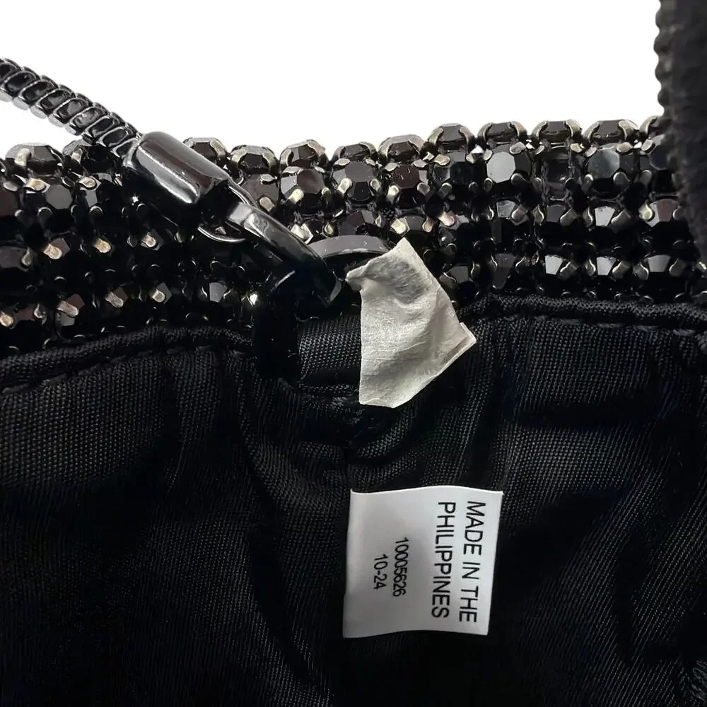 TORY BURCH Night Owl Crystal Embellished Mini Tote in Black